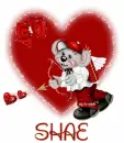 Bear in Heart with Shae name