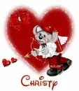 Bear in Heart with Christy name
