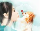 girl and dog