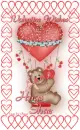 Valentine Bear on Heart Balloon
