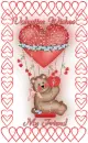 Valentine Bear on Heart Balloon w/ Text