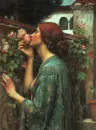 Woman Kissing Roses