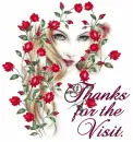 Thanks For The Visit - Rose Lady Face Rainbow