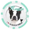 baby blue boston terrier poker chip maggie