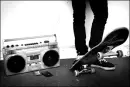 skateboarding boombox