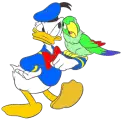 donald duck with a bird
