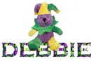 MARDI GRAS TEDDY BEAR: DEBBIE