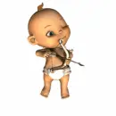 Cupid shooting arrow.