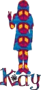 groovy tye dye hippie chick silouette (kay)