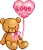 Mini bear with love balloon
