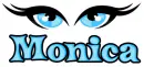eyes light blue monica