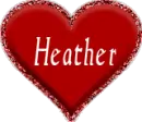 red heart with name Heather