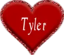 red heart with name Tyler