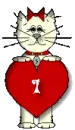 Cat holdin Heart