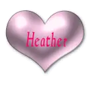 purple heart with name Heather