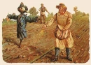 seeding around scarecrow