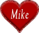 Red heart with name Mike
