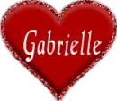Red heart with name Gabrielle