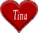 Red heart with name Tina