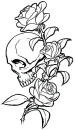 Skull and roses