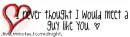 I never thought I would meet a guy like you <3