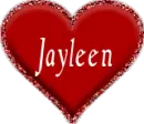 red heart with name Jayleen