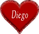 red heart with name Diego