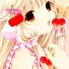 girl eating cherry
