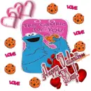 Cookie Monster celebrates  Valentine's