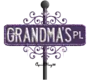purple street sign grandma's PL