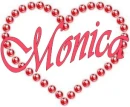 red pearl heart monica
