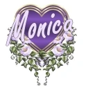 purple flower heart monica