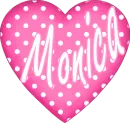 polka dot pink heart monica