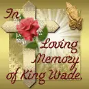 Cross with Red Rose - In Loving Memory of King Wade