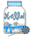 Jar with sweets- Hello!