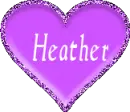 purple heart with name Heather