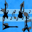 flying music notes bg