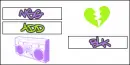 purple and green contact table