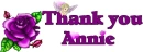 Thank you Annie
