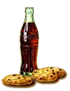 Coca Cola bottle with cookies