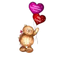 bear floating valentines balloons