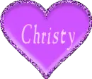 purple heart with name Christy