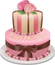 Brown n pink birthday cake
