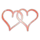 Glittery Linked Hearts