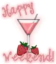 Happy weekend with strawberry coctail