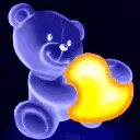 Colorful bear with heart