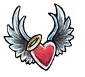 heart and angel wings