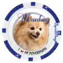 blue pomeranian poker chip monkey