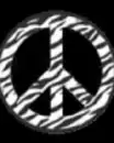 Zebra print peace sign