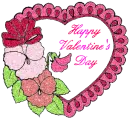 Happy Valentine's Day Heart with Flowers